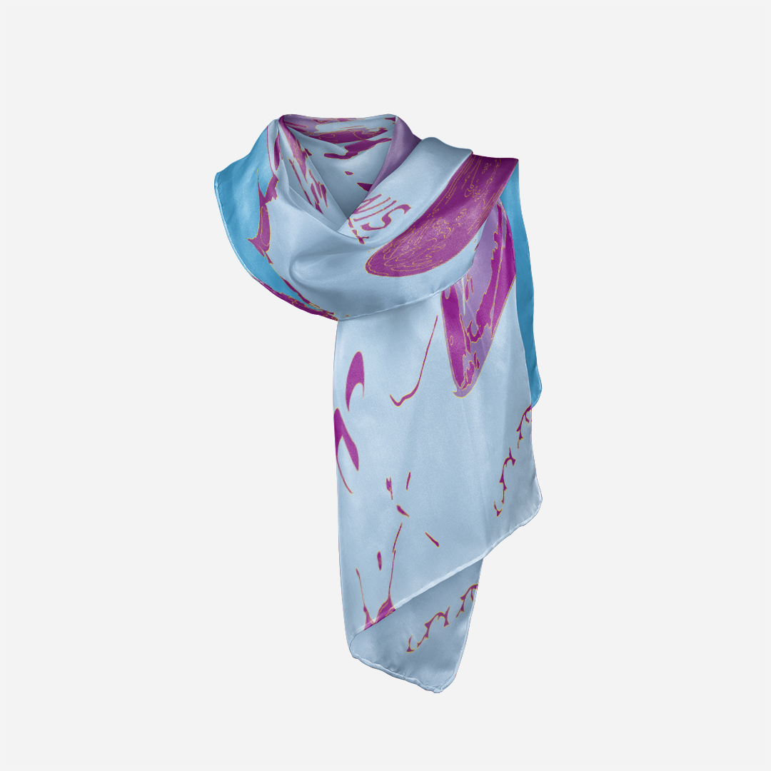 silk scarf in blue