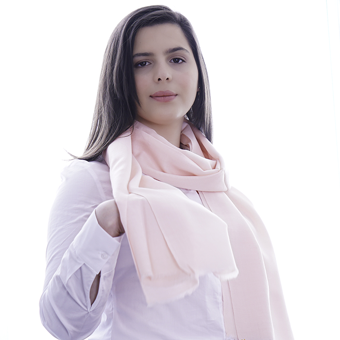 Cashmere scarf pale pink
