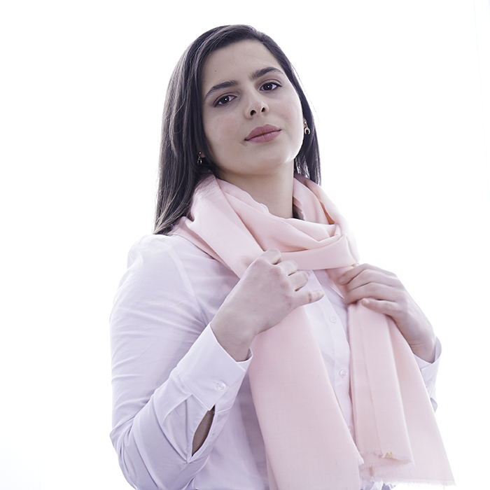 Cashmere wool scarf pale pink