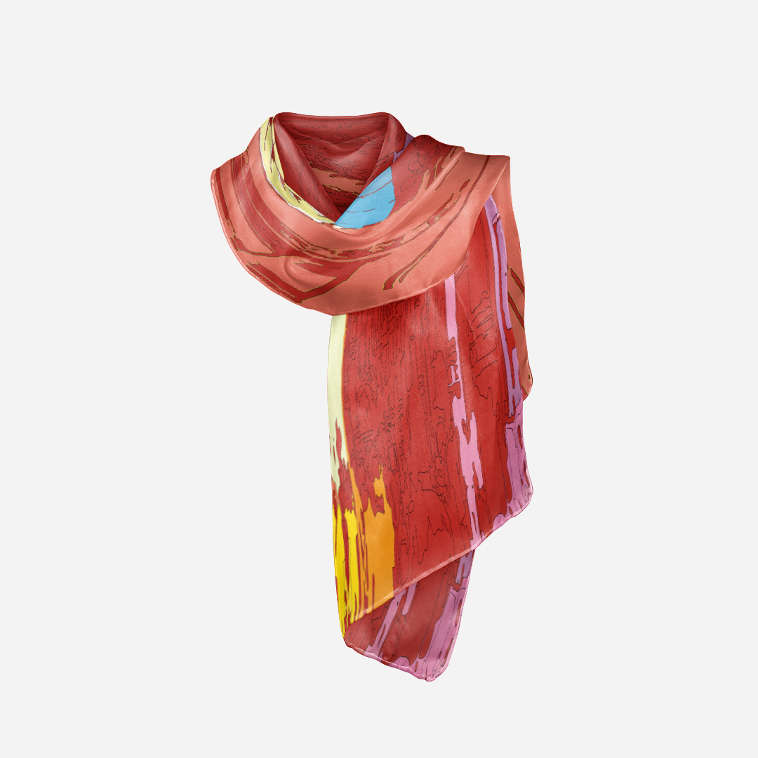 Red silk scarve mila